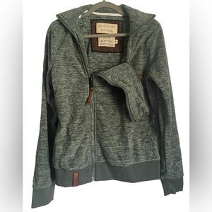 Naketano “The Poets Choice” Fleece‎ Sweater Double Zip Green/White Size Small